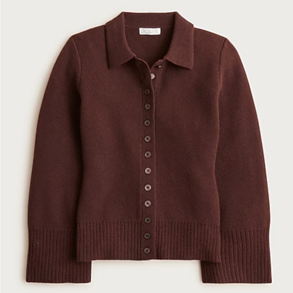 JCREW Milano-stitch cinched-waist cardigan